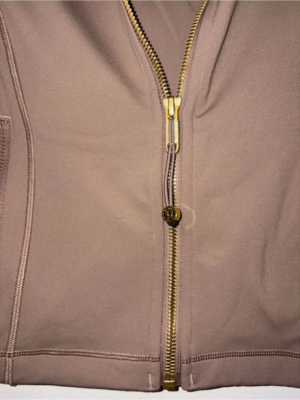 lululemon athletica Taupe Zip-Up Utility Jacket with Gold Hardware